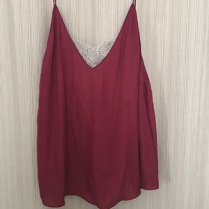 Free people camisole with lace inset
